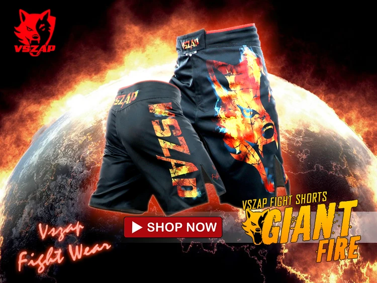VSZAP мужские шорты-бермуды muay thai mma шорты Пламя волк шлем для кикбоксинга быстросохнущие дышащие эластичные штаны с шаговым швом