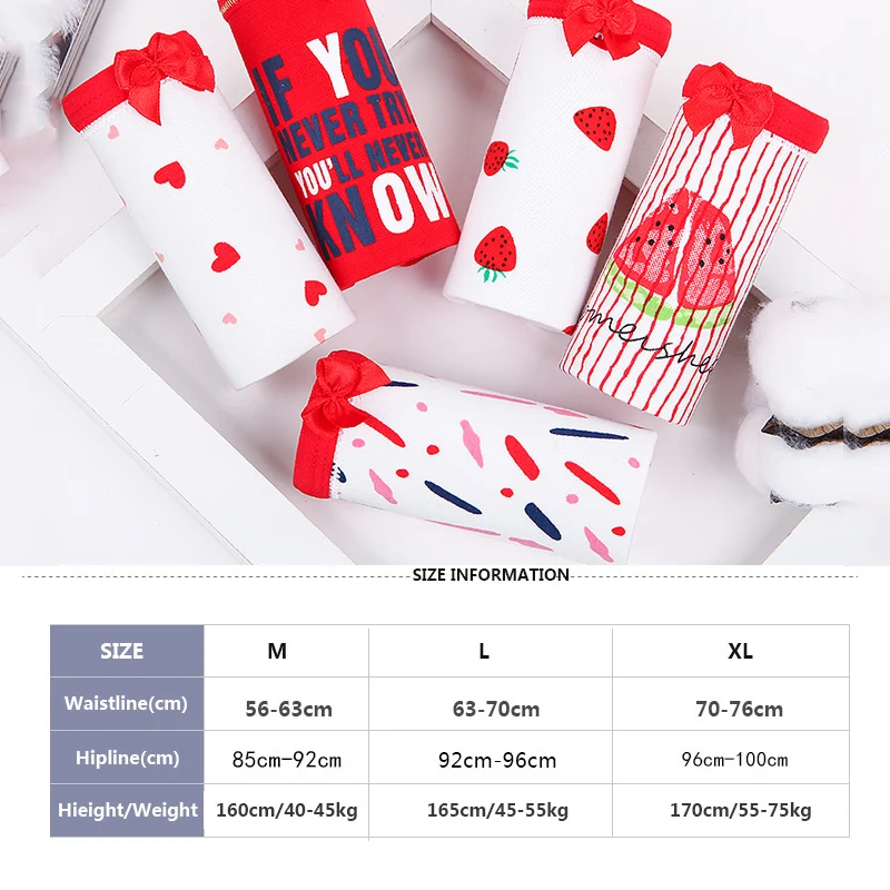 5 шт./лот Lucky Red женские трусики сексуальное хлопковое мягкое нижнее белье