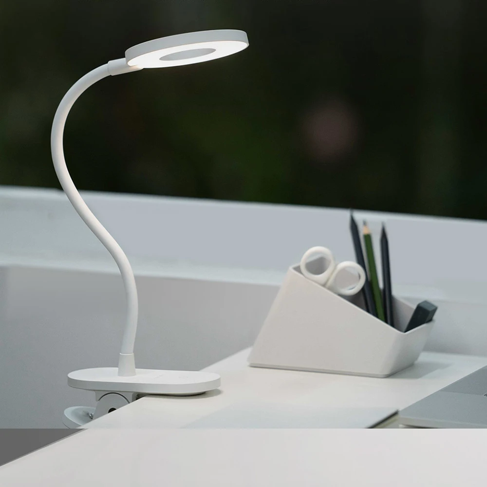 Xiaomi Yeelight светодиодный настольный светильник с зажимом, Ночной светильник, заряжаемый от USB, 5 Вт, 360 градусов, Регулируемая лампа для чтения, для спальни