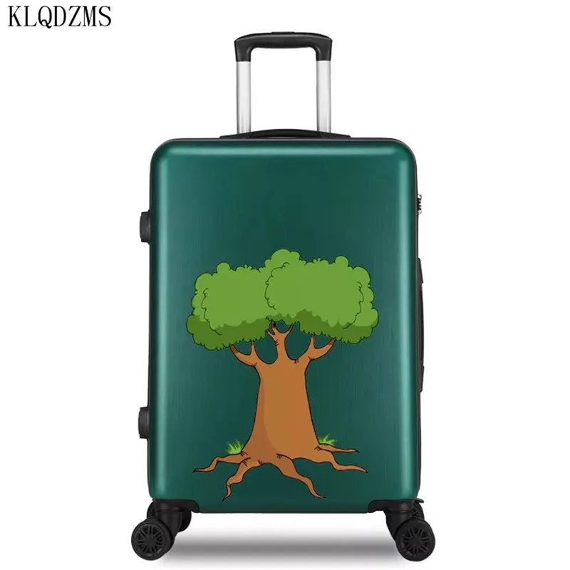 

KLQDZMS 20/22/24/26inch fashion large capacity ABS+PC rolling luggage spinner trolley bag travel suitcase on wheels