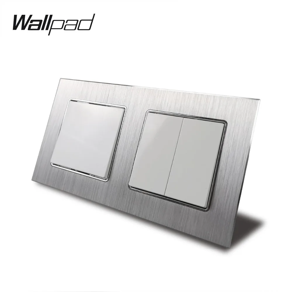 3 Gang 2 Way светильник переключатель с когтями Wallpad AC серебристого цвета из сатина