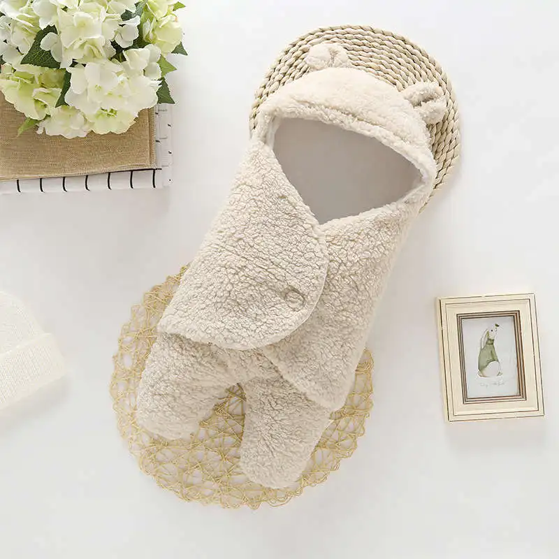 BibiCola 2019 Newborn Baby Boy Girl Infant Sleeping Bags Wool Soft Winter Wrap Bedding Receiving Blanket for Bebe |