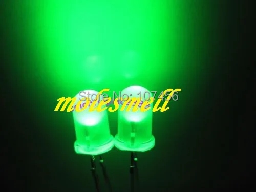 

100pcs 5mm green Ultra Bright Diffused green LED Lamps New free shipping 5mm light-emitting diode