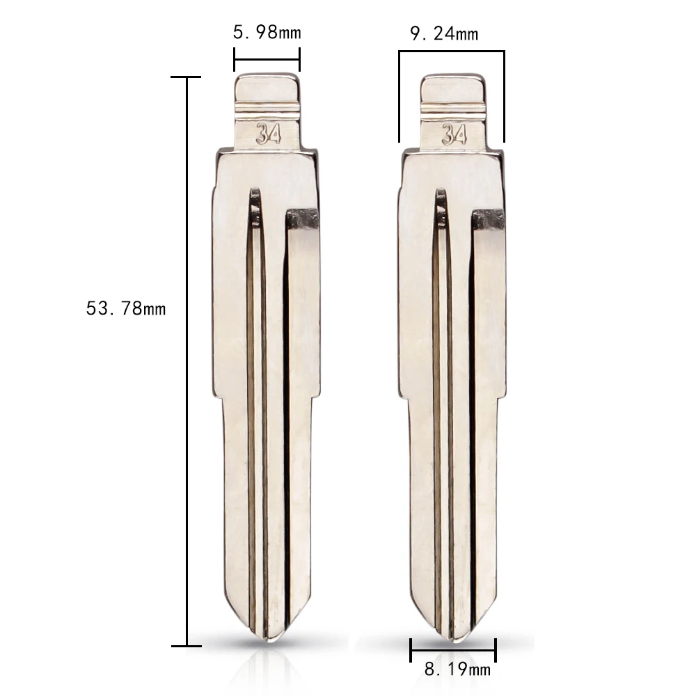 KEYYOU металлическая пустая НЕОБРАБОТАННАЯ флип-модель KD Модель № 34 для Kia Rio Accent |