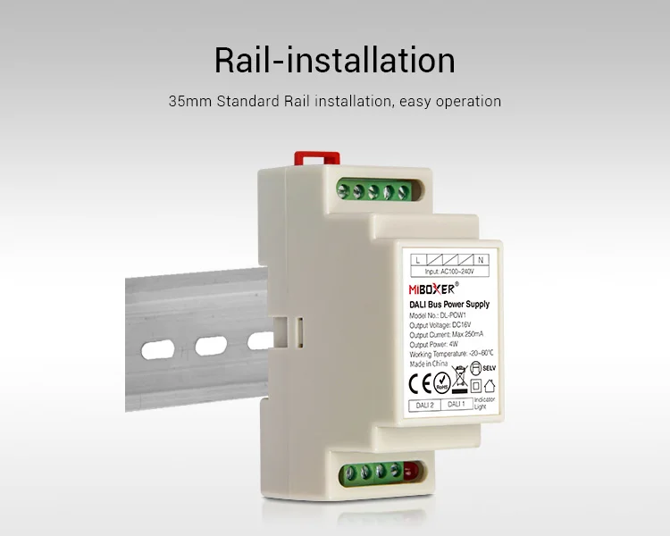 DL5 DP1 DP2 DP3 DALI RGB+CCT brightness color temperature dimming panel DALI Bus Power Supply 5 IN 1 LED Strip Controller