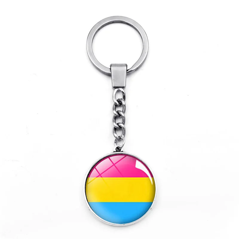 Gay Pride Радужный Флаг двусторонний стеклянный кулон брелок для ключей ювелирные