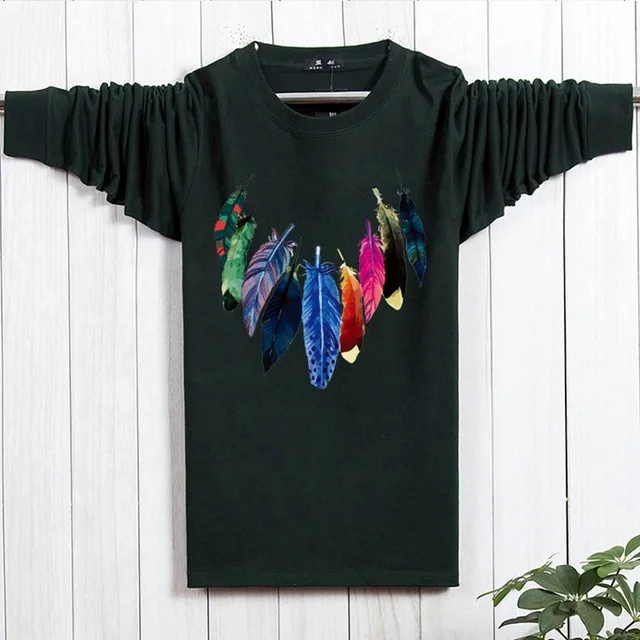FAISIENS, дешево, Большая распродажа, Мужская футболка, волк, 5XL, 8XL, длинный рукав, зима, осень, плюс размер, большой размер, 7XL, футболки, домашние, черные, тройники - Цвет: picture color