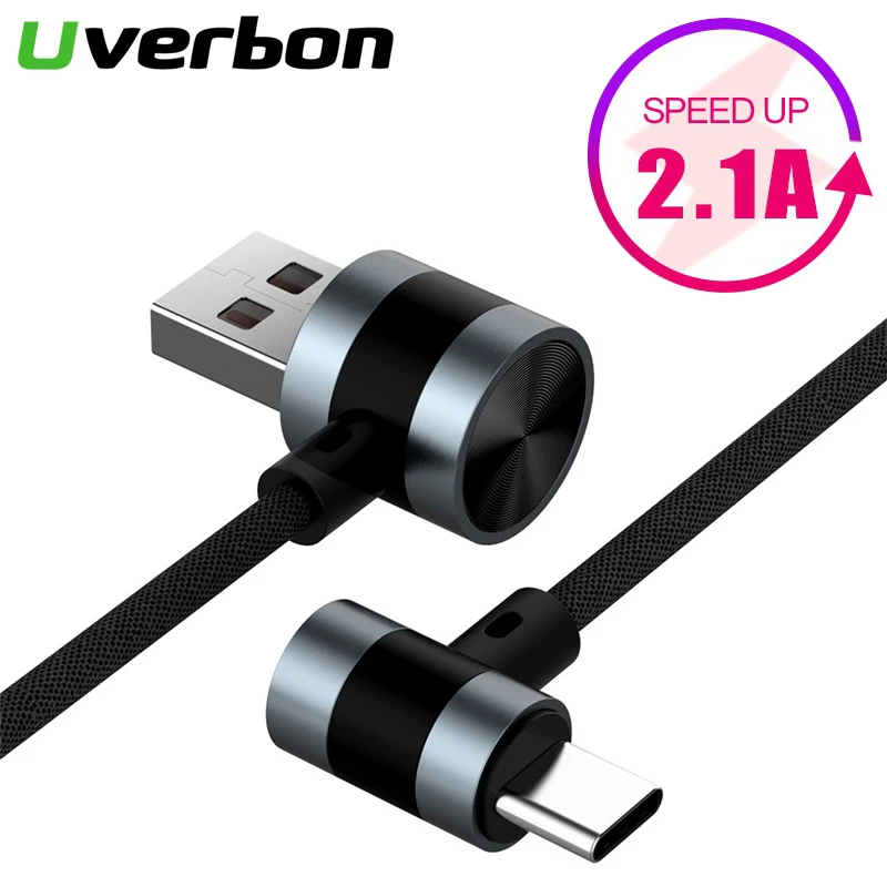 90 градусов локоть USB C Micro USB кабель 2.1A быстрое зарядное устройство USB шнур L Тип Нейлоновый плетеный кабель для передачи данных для huawei samsung sony Xiaomi