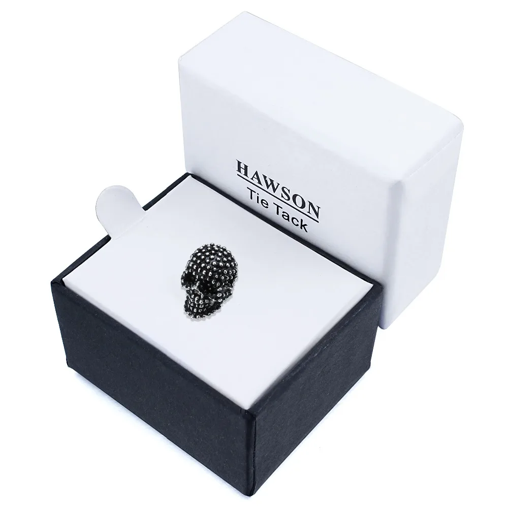 HAWSON Tie Tack/Pin с защитной булавкой для обычного галстука вытертого в горошек черного