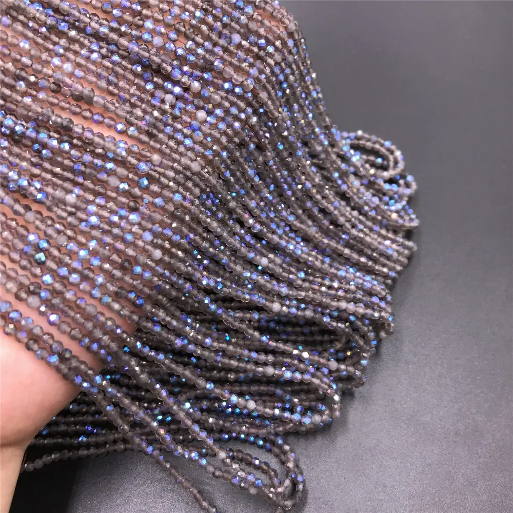 Оптовая продажа 2 мм/3 мм/4 мм микро граненый натуральный камень ледяной обсидиан