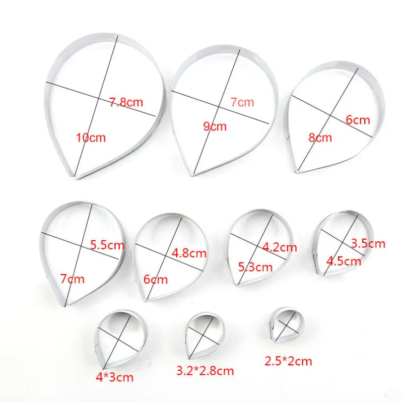 10 шт формы для торта из нержавеющей стали помадка роза цветок лепесток Sepal лист