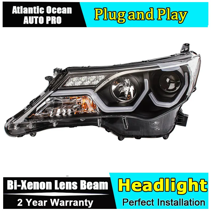 

car styling LED Head Lamp for Toyota RAV4 led headlight 2013 2014 2015 for RAV-4 drl H7 hid Bi-Xenon Lens angel eye low beam