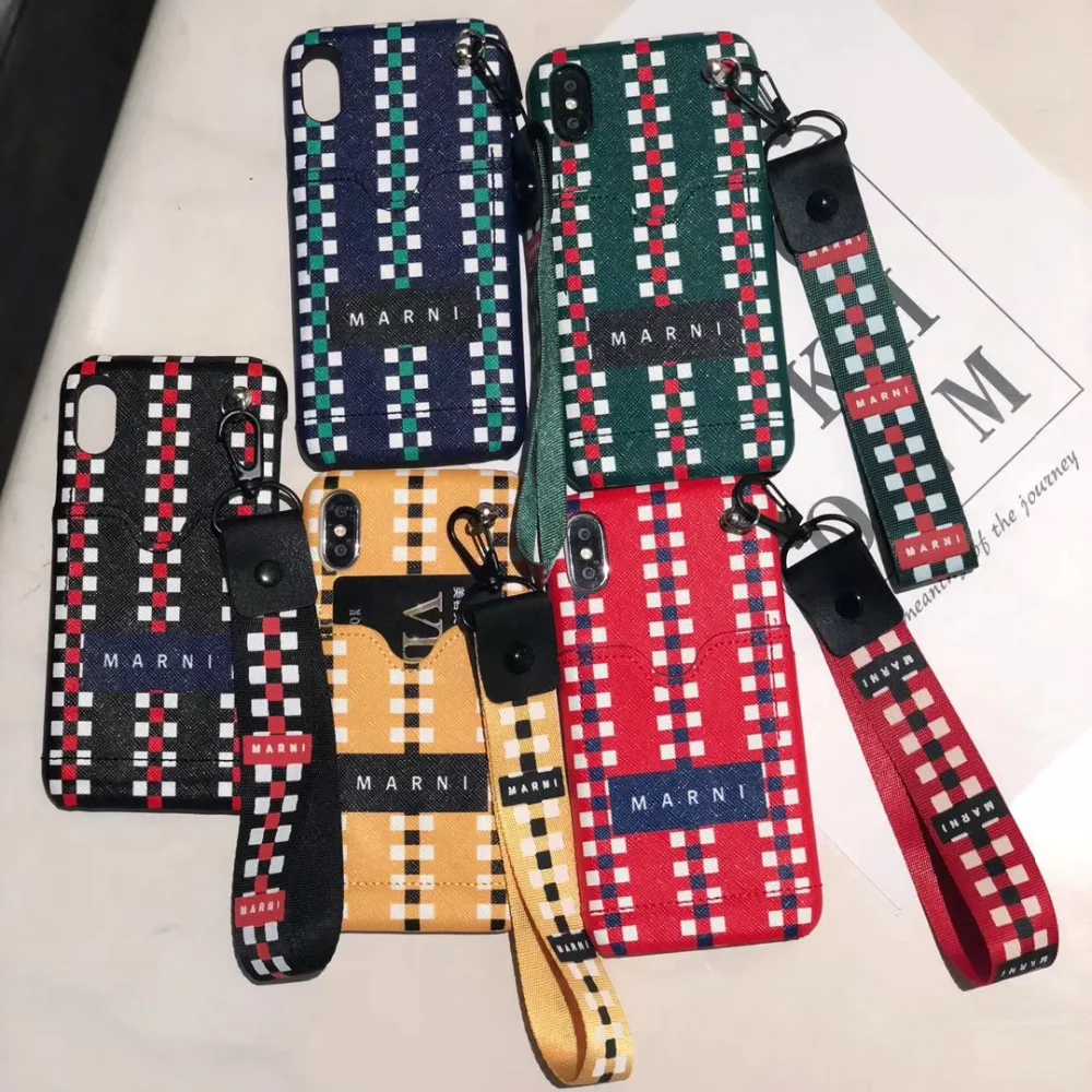 Fashion Phone Case Cover for iPhone X XS Max Luxury Brand 7 8 6 Plus Wrist strap Hard |