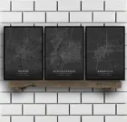 Акрон Альбукерке Амарилло Анкоридж Анн Арбор Арлингтон Атланта Остин Baltimore Boise Бостон США плакат