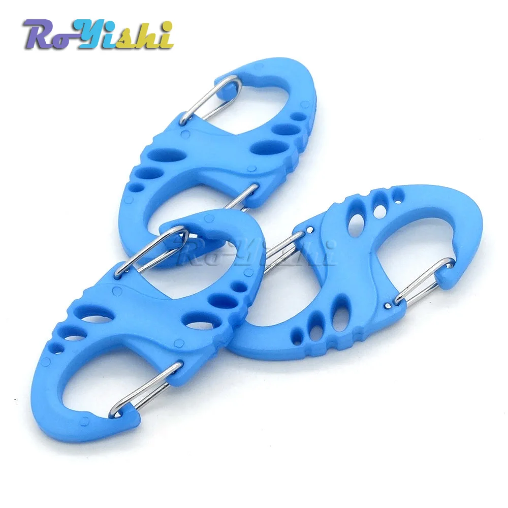 Зажим-карабин из разноцветного пластика S-образный для Паракорда браслет/брелок
