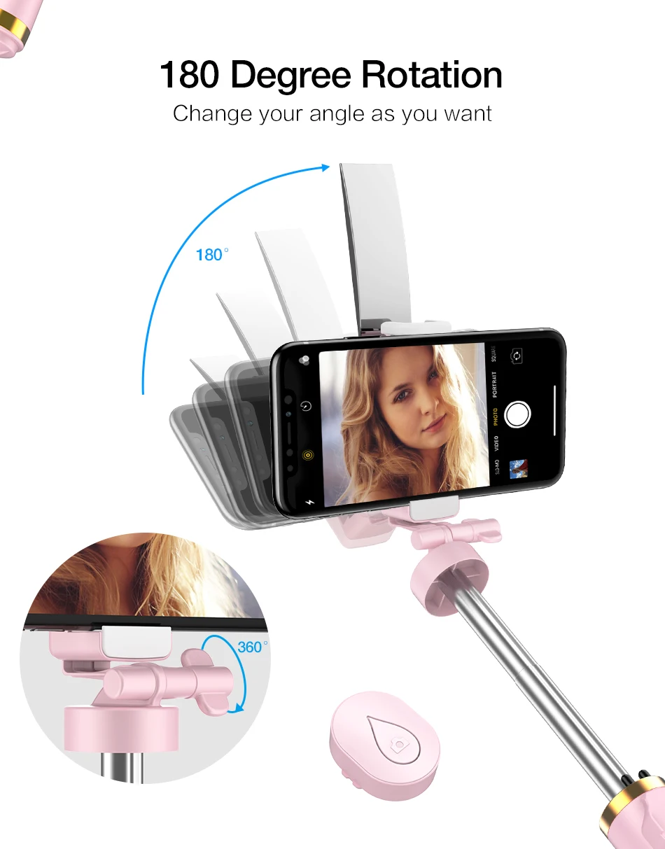 RAXFLY 3 в 1 Мини штатив светодиодный беспроводной Bluetooth селфи палка для iPhone XS складной ручной монопод затвора дистанционного выдвижная