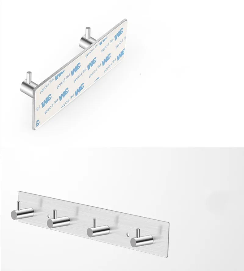 

Household Self-adhesive Wall Door Hook Heavy Duty Stainless Steel Hanger Bathroom Kitchen Towel Rust Hook