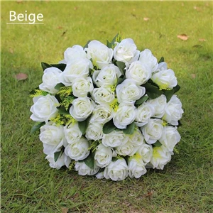 beige Новое поступление, Моделирование искусственных цветов, искусственный цветок, свадебные принадлежности, Шелковый цветок, 36 голов, букет роз, 13 цветов - Цвет: beige