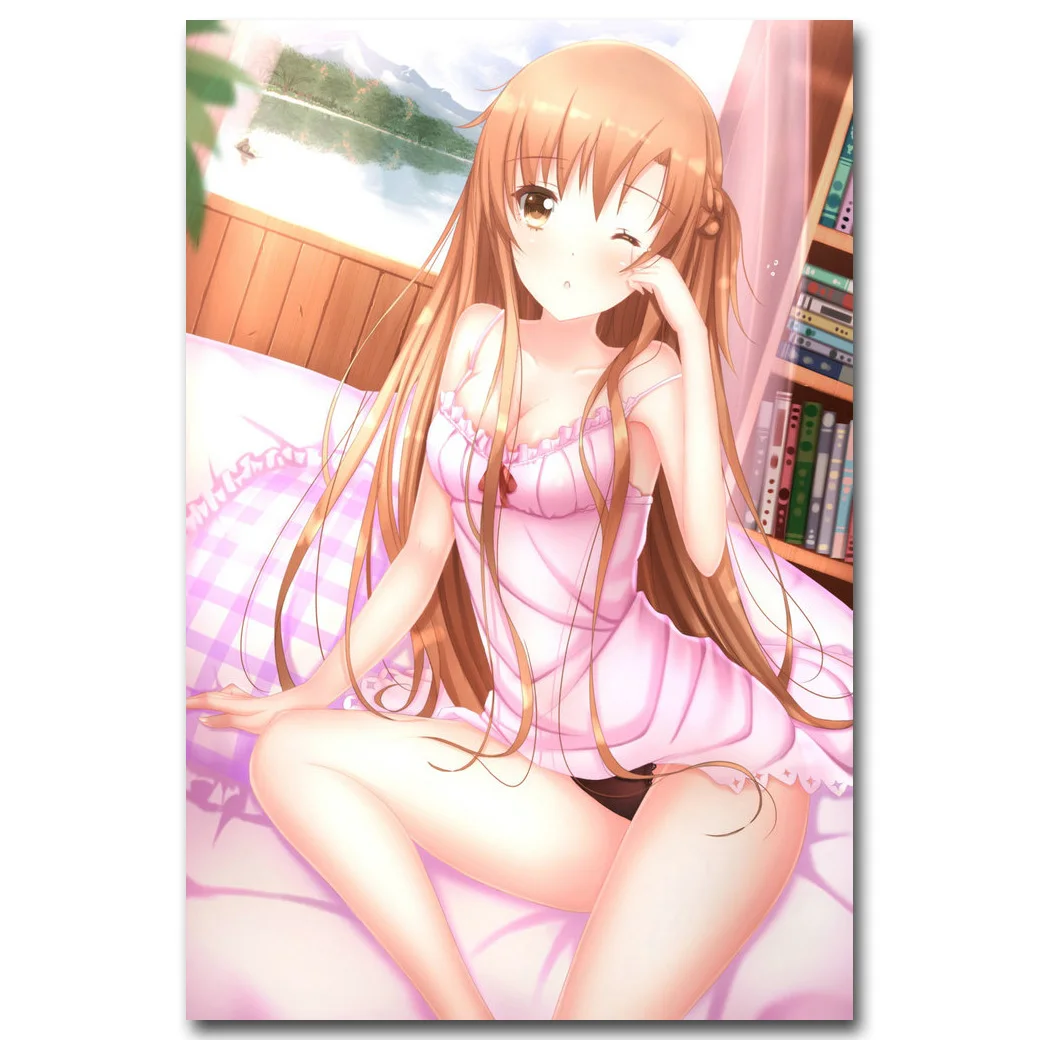 Picture 2 NICOLESHENTING Sword Art Online 2 Горячая сексуальная Асуна Шелковый плакат 12x18 24x36 дюймов Аниме картинки для декора гостиной SAO 013 - Цвет: Picture 2