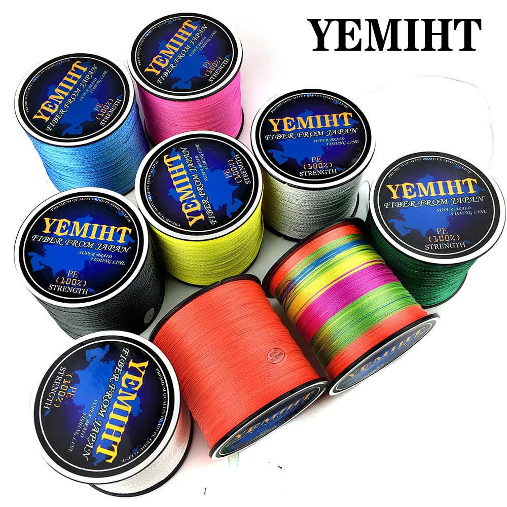 YEMIHT 100 м 300 м плетеная леска для рыбалки, 4 нити, PE многофиламентная леска для ловли карпа