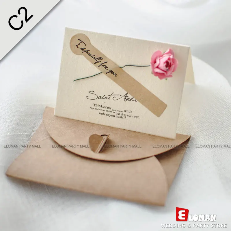 C2-Pinkrose-25pcs 25 шт карманные свадебные пригласительные открытки-ELOMAN-дешевые приглашения на свадьбу, день рождения, свадьбу и детский душ с конвертом+ пустые карты - Цвет: C2-Pinkrose-25pcs