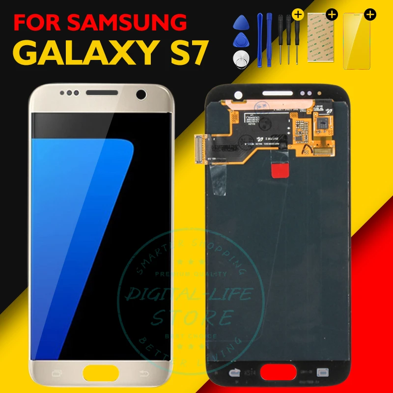 ЖК дисплей для Samsung Galaxy S7 сенсорный экран 5 1 дюйма G930F дигитайзер в сборе