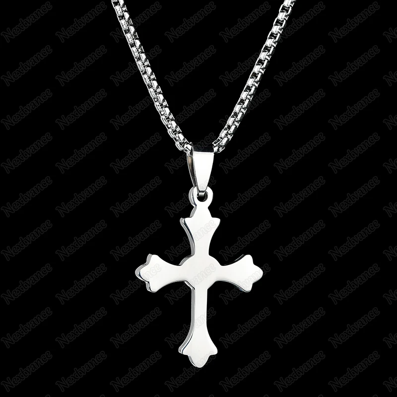 Простые Подвески Nextvance Jesus Cross ожерелья серебряного цвета из нержавеющей стали
