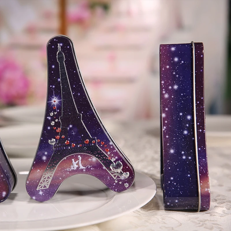 Оригинальная коробка для конфет с Эйфелевой башней Парижа упаковочная из олова