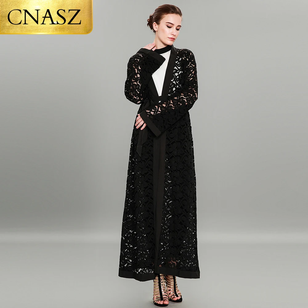 Кружевные вечерние платья сексуальные модные с поясом мусульманская одежда для