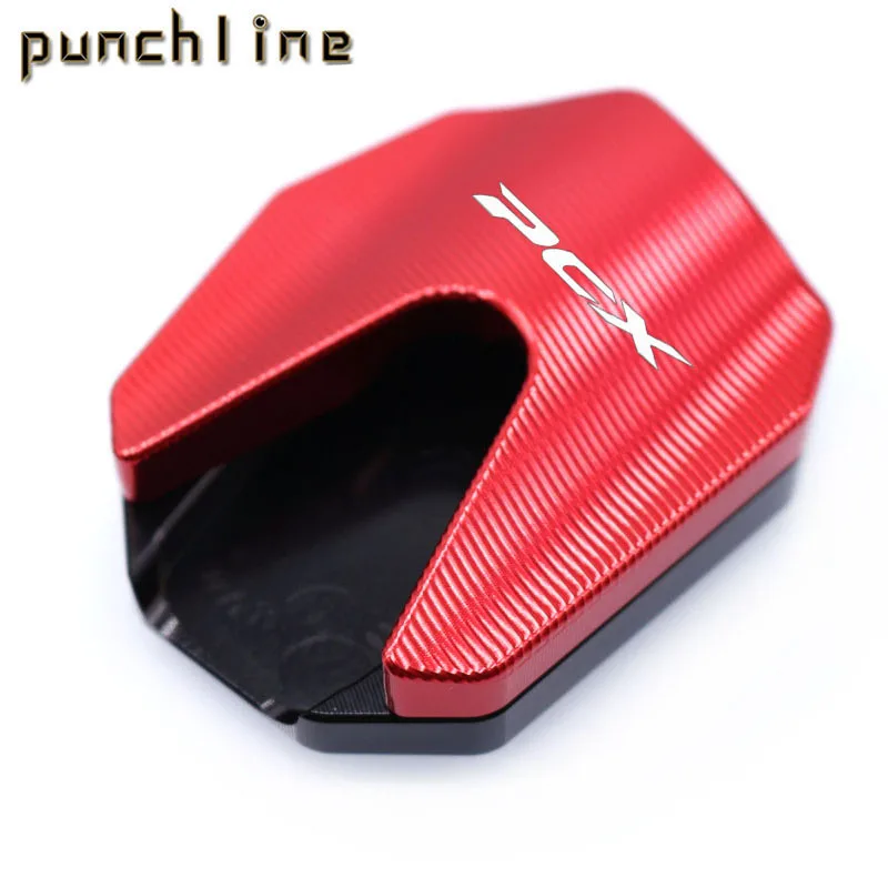 Red logo (PCX) Подходит для HONDA PCX 125 PCX 150- cnc алюминиевая боковая откидная подножка подставка удлинитель pad - Цвет: Red logo (PCX)