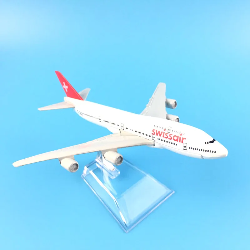 16 см сплав металла швейцарские авиалинии Swissair авиалинии Boeing 747 B747 200 Airways модель самолета Модель W Стенд самолет подарок