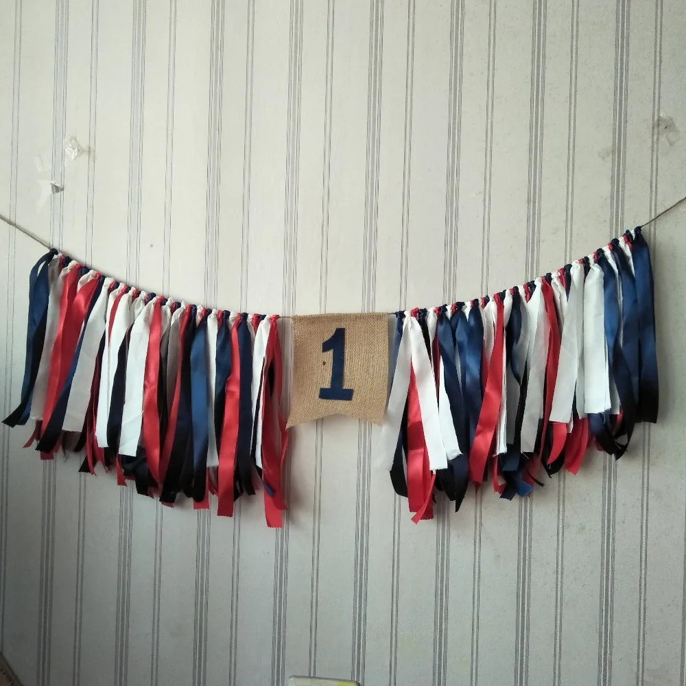 2017 Бесплатная доставка Капитан Америка Вдохновленный детский первый год Высокий стул Bunting Patriotic тематическая вечеринка P[ерсонализировать украшения на.