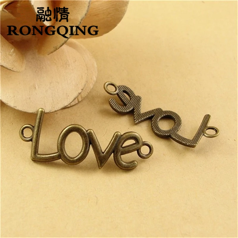 

Соединители для подвесок с надписью «LOVE» RONGQING 60 шт./лот, 40*16 мм