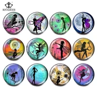 12pcslot 18mm flying angel snap button beads for jewelry making glass snap button jewelry diy round photo cabochons kg0147
