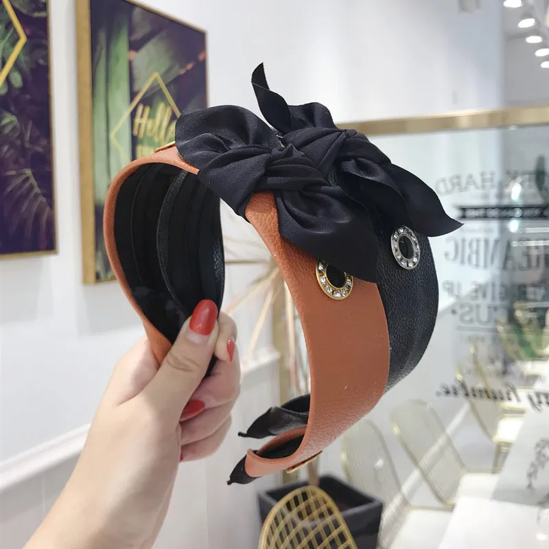 Женские ремешки для волос корейские повязки с узлом широкие сетчатые