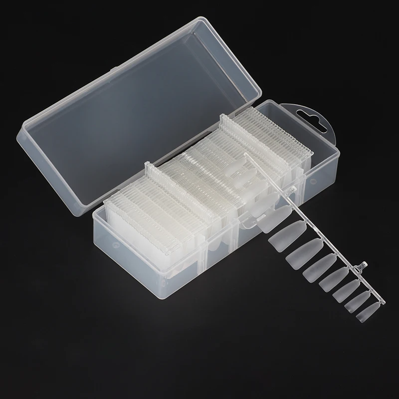 Прозрачный гроб накладные ногти Советы 12 размеров полное покрытие акриловый