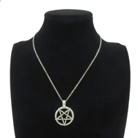 goth wicca witch pentacle amulet pentagram pendant women necklaces viking star chain collier for men kpop gift jewelry making