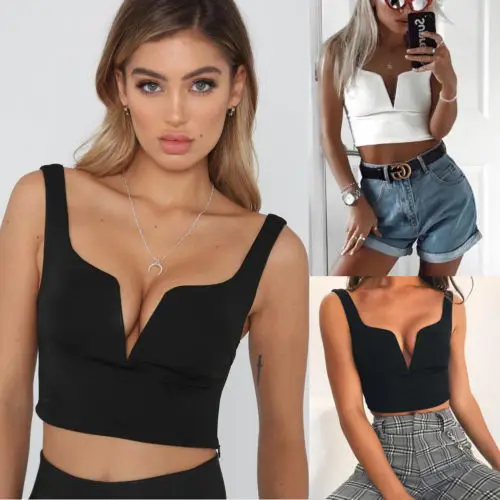 Блузка женская с треугольным вырезом без рукавов|Футболки| |