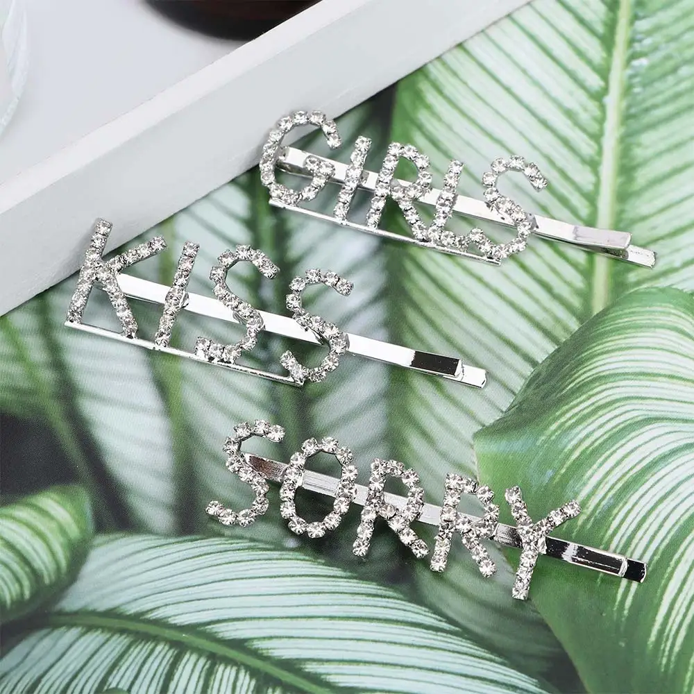 Блестящие буквенные заколки-головные уборы для женщин и девочек, клипсы для волос, шпильки, барреты, аксессуары, уникальные изящные клипсы для моря.