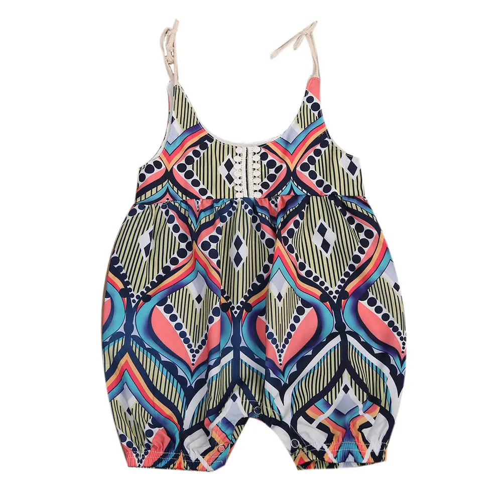 Peleles con espalda descubierta para ni&ntilde;as, ropa Floral para reci&eacute;n nacidas, sin mangas, Bohemia, verano 2018-1
