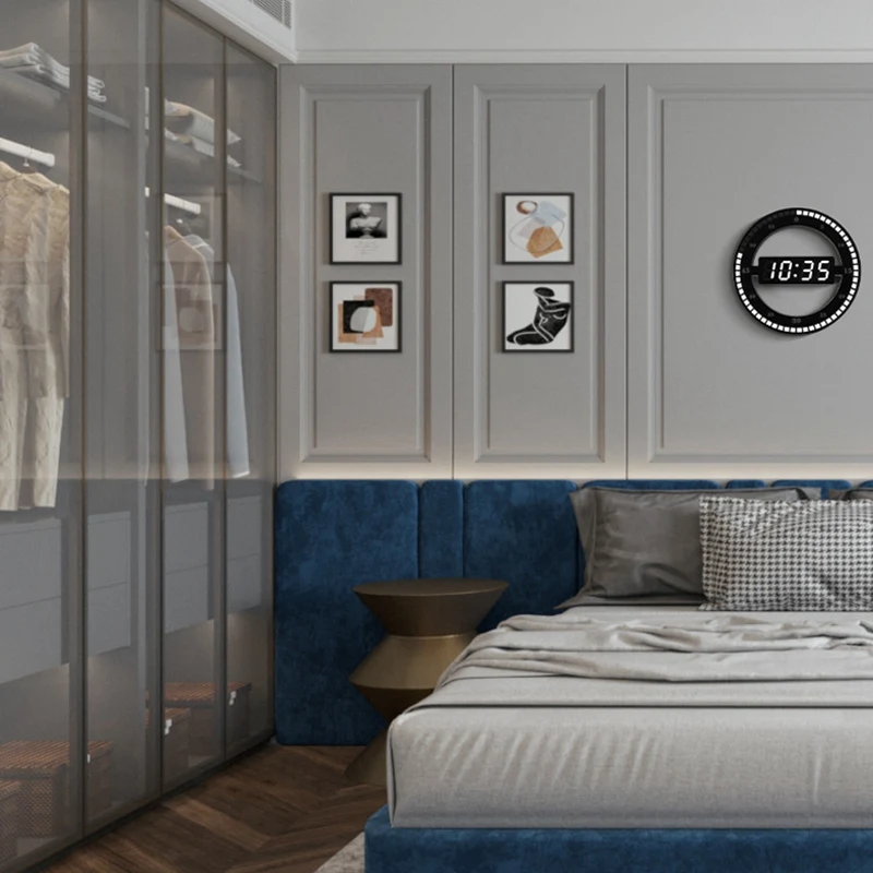 Электронные часы 3D полый светодиодный цифровой автоматический регулировка