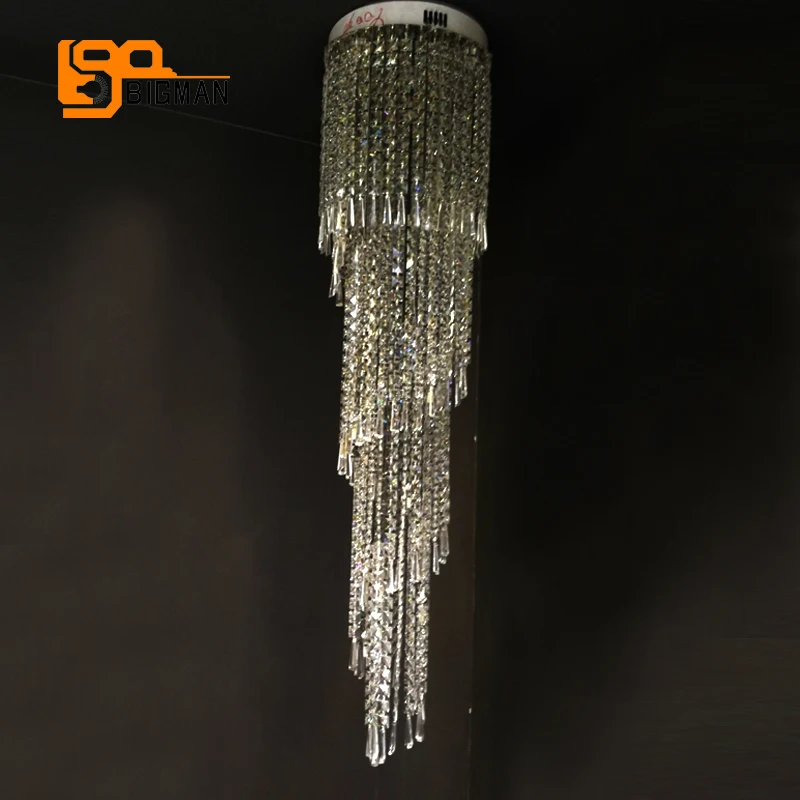 値段 LEDクリスタルシャンデリア,高級デザイン,モダンな階段照明,AC110,220v