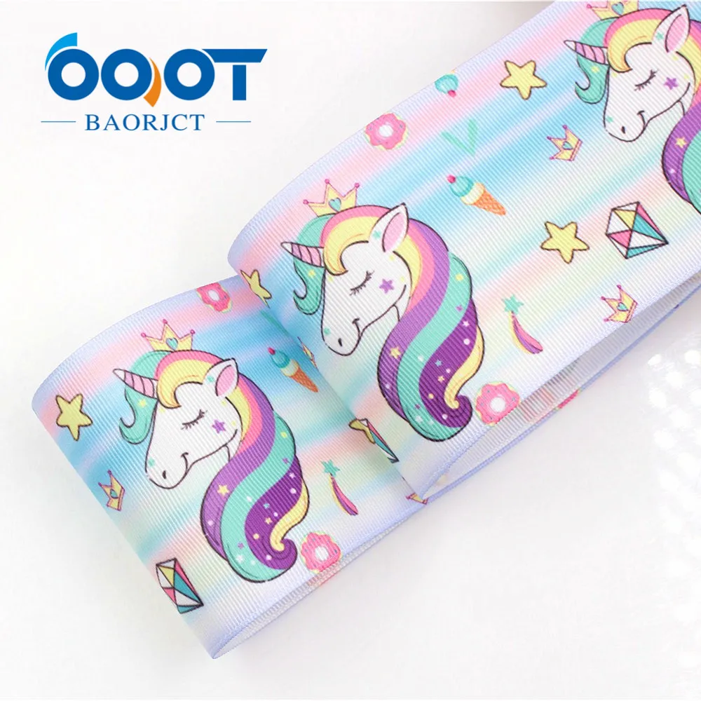 OOOT BAORJCT G 18604 327 75 мм 10 ярдов Мультяшные лошади ленты термоперенос Печатный Гро для