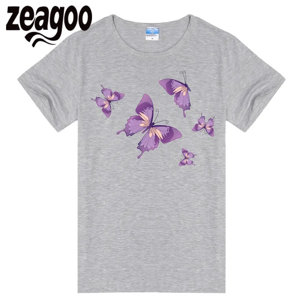 Zeagoo/Повседневная однотонная женская футболка с круглым вырезом и коротким