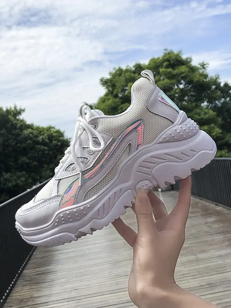 Mhysa Women Sneakers Fashion Casual Shoes Woman Comfortable Breathable Mesh Flats Female Platform vulcanized shoes T1092