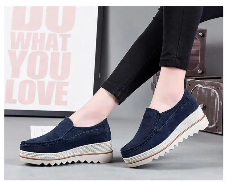 Plardin/Новинка; женские лоферы на плоской платформе; Замшевые слипоны; Moccains; женская весенняя обувь на плоской подошве; женские Сникеры на толстой подошве