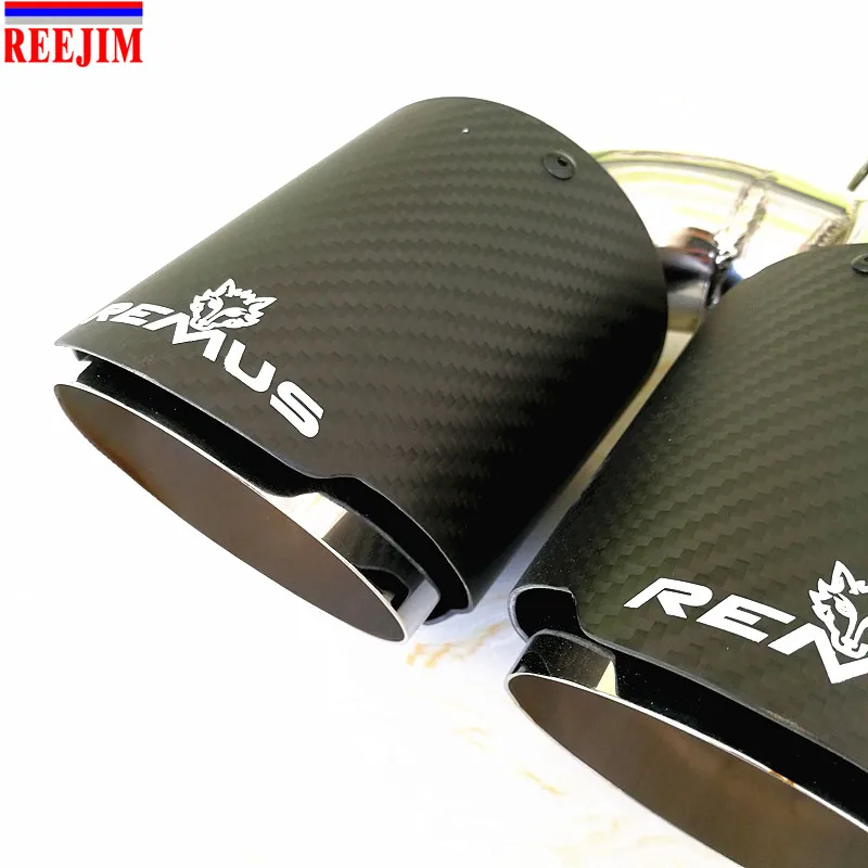 3 ''вход 4'' выход двойной матовый Remus выхлопной наконечник из углеродного