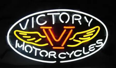 

American Bike Brand Victory Motorcycles Glass Neon Light Sign Beer Bar
