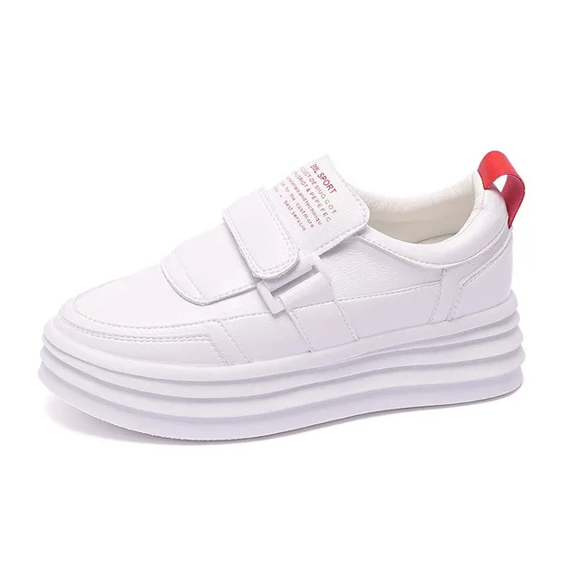 Белые туфли Новинка 2019 года Летняя женская обувь на толстой платформе в