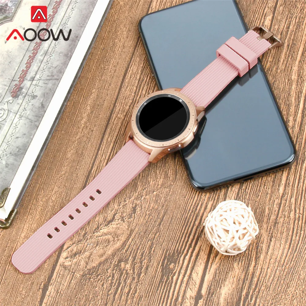 Ремешок силиконовый спортивный для Samsung Galaxy Watch Active 42 мм Gear S2 Huami Amazfit bip браслет с